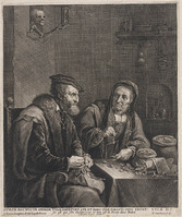 KG 03438
<br/>
Goudwegende man en vrouw
<br/>
<em>Steen, Frans van der (ca. 1625-1672)</em>